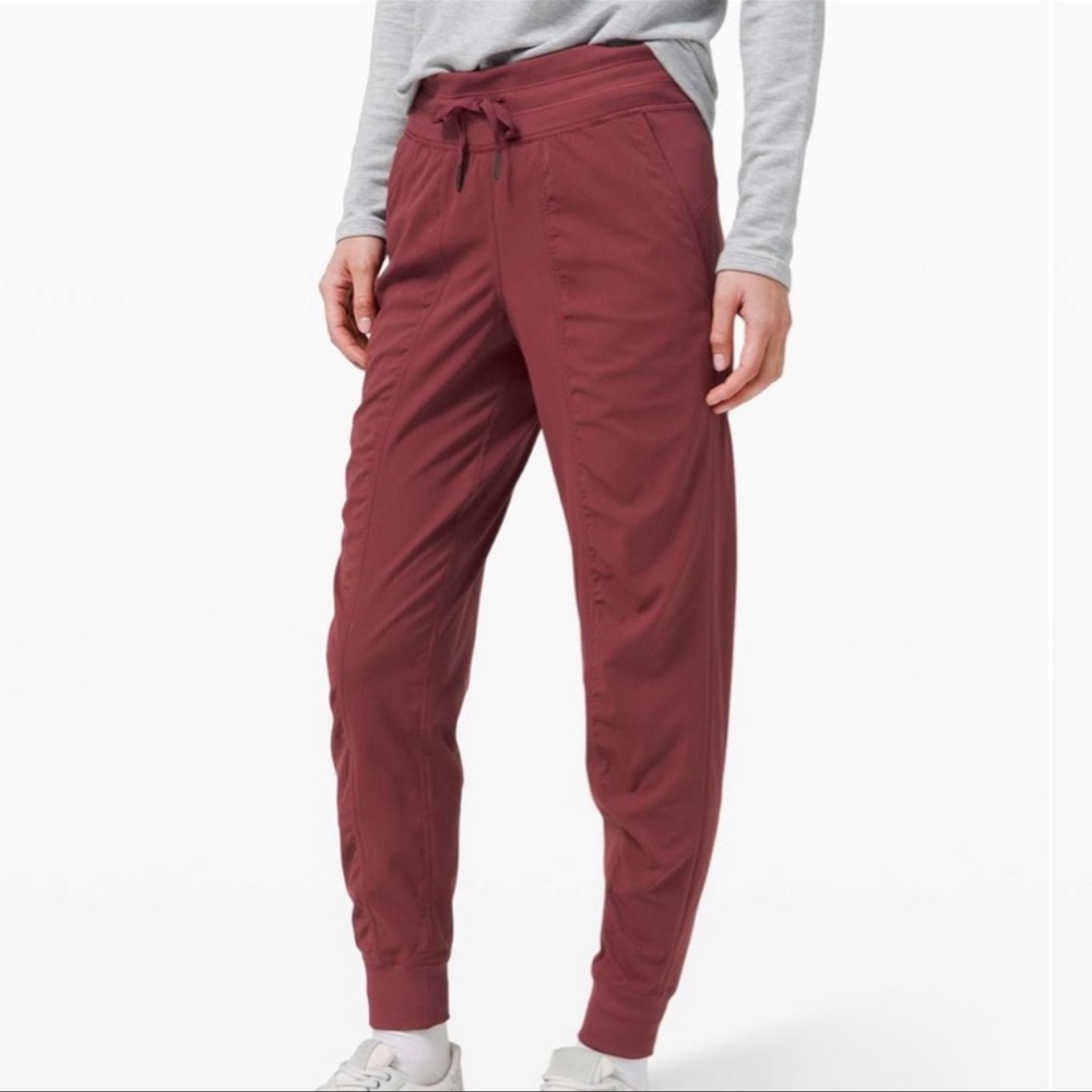 Lululemon Red Merlot Dance Studio Joggers (size 8)